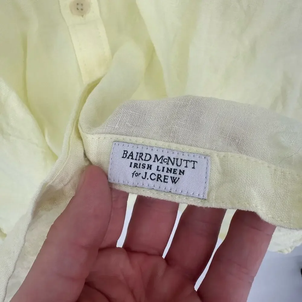 J. Crew Relaxed-fit short-sleeve Baird McNutt Irish linen shirt Butter Yellow M